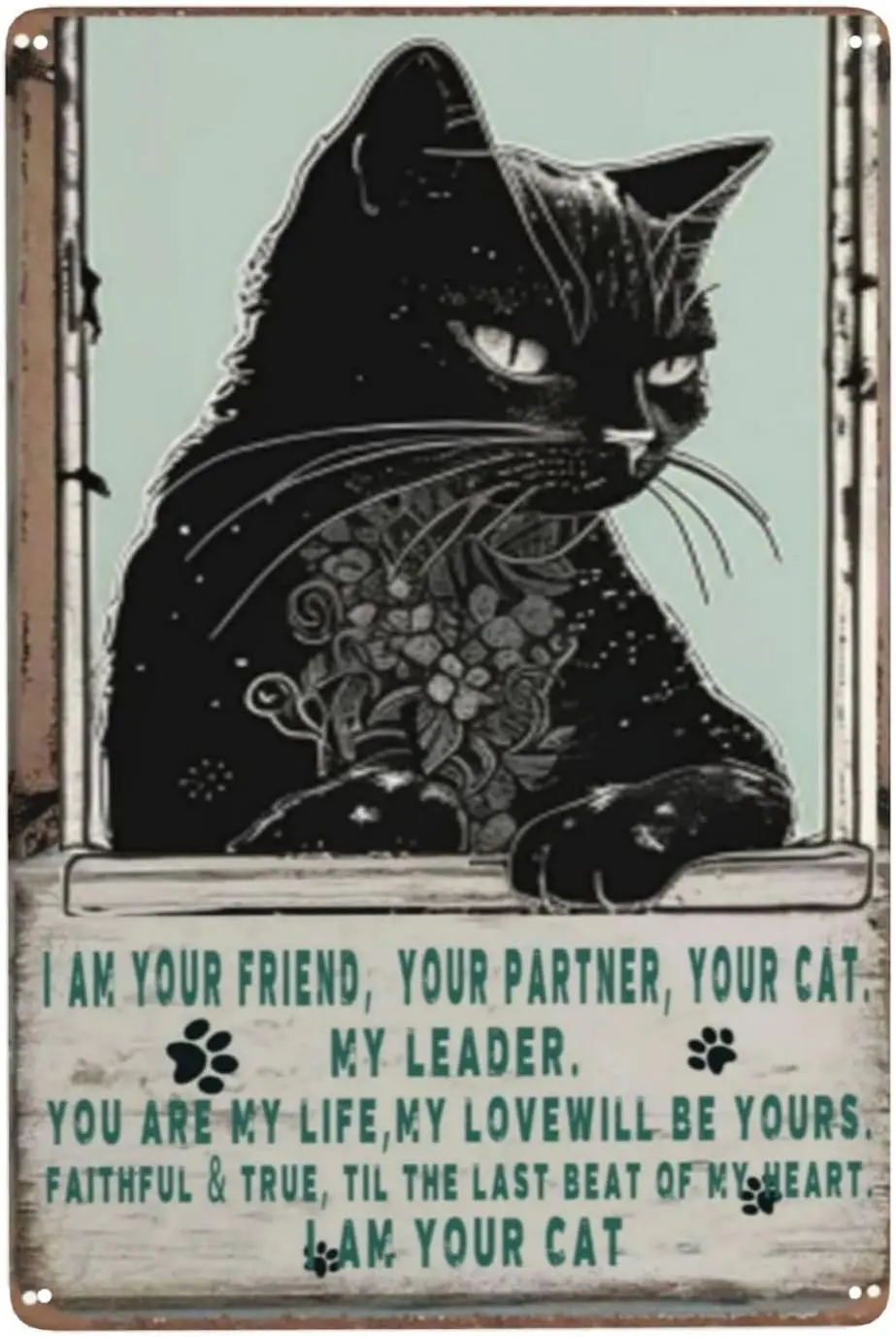 ZHIQUN Cat Partner Metal Sign - 8x12 Inch Romantic Wall Art - Sports Game Theme for Door Window Decor Cat Party Inspirational Po