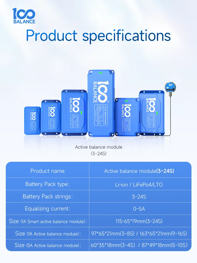 Балансирующий смарт-балансир 100, активный qualizer UART RS485 Li-Ion LiFePO4 1A bluetooth 4S 8S 10S12S13S14S16S17S батарея 20S 24S