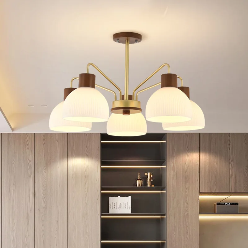 Nordic Living Room Ceiling Chandelier Home Decoration LED Chandelier Dining Room Study Log Ceiling Lamp Luxury Bedroom Lighting