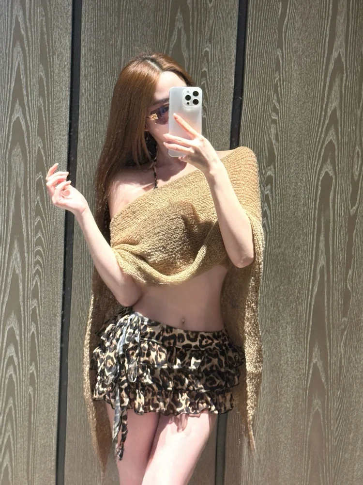 

Сексуальный купальник с леопардовым принтом и накидкой на плечи, термокупальник для пляжа и отдыха от Song Er Sports Yoga Fitn Fans Supp...