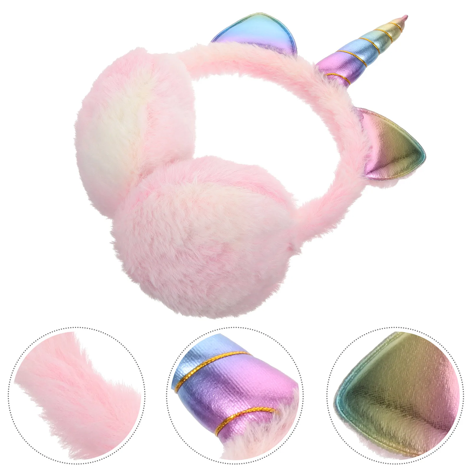 

Winter Warm Earmuffs Unicorn Headb Pink Portable Fashionable Easy Wear Outdoor Ski Snowboard Hiking Ear Muff Soft Comfort
