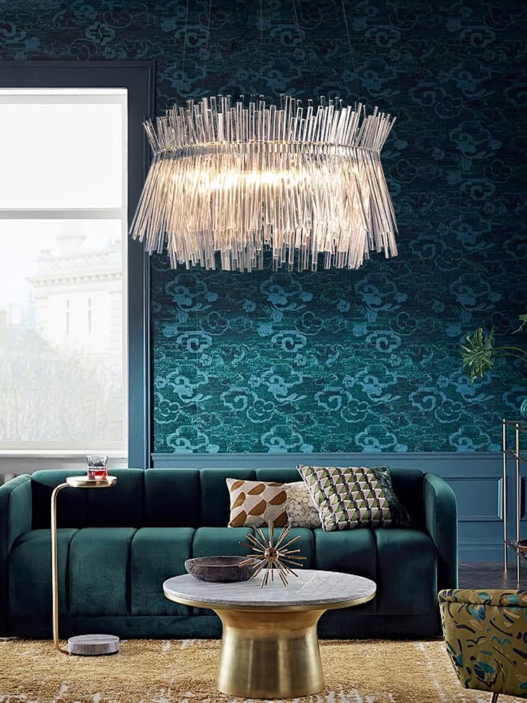 Lustres suspendus innovants en verre empilé, luminaire pour salon, restaurant, décoration de plafond design postmoderne