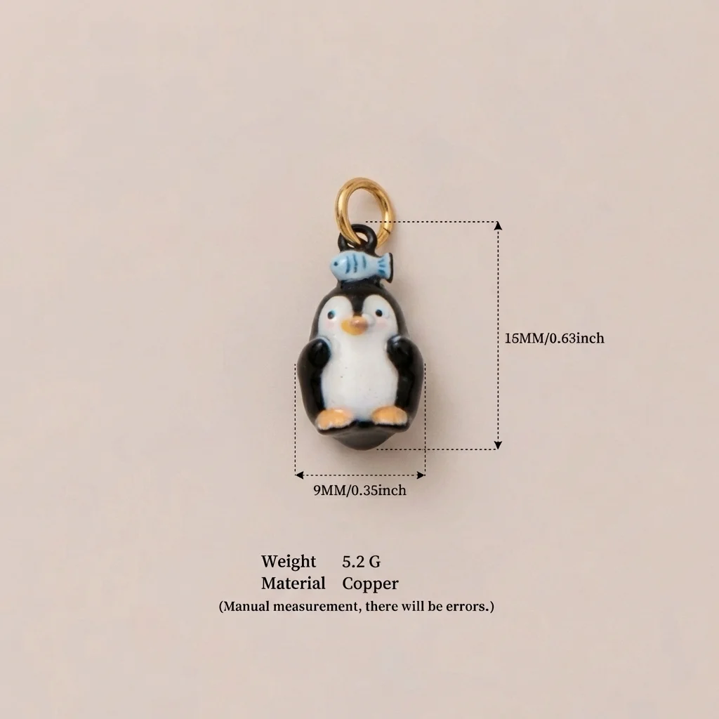 Einfache Cartoon-Tierfiguren-Serie: Ferkel, Kätzchen, Panda, DIY-Anhänger, Charms für die Schmuckherstellung – Detail 5