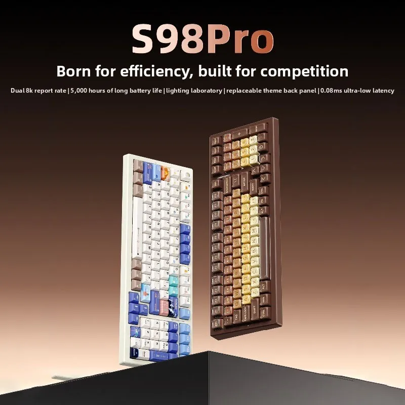 XINMENG S98Pro Custom Mechanical Keyboard Three Mode Wireless Bluetooth RGB Hot Swappable Silent Gaming Office Keyboard