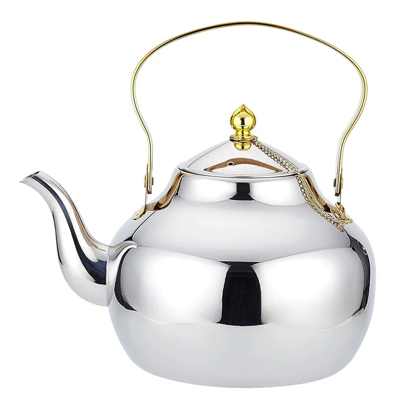 

Stainless Steel Tea Pot With Infuser, For Stove Top Tea Kettle Minimalist Design Style