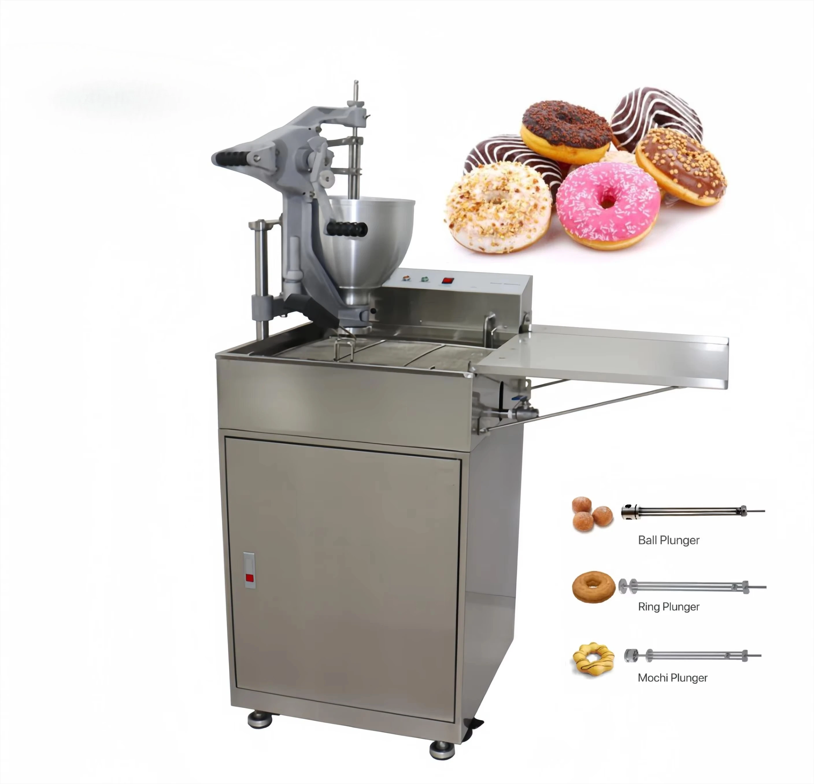 Doughnut Manual T103 Vertical Mochi Donut Machine  Mechanical 9L Hopper Donut Maker Multi-function Fryer