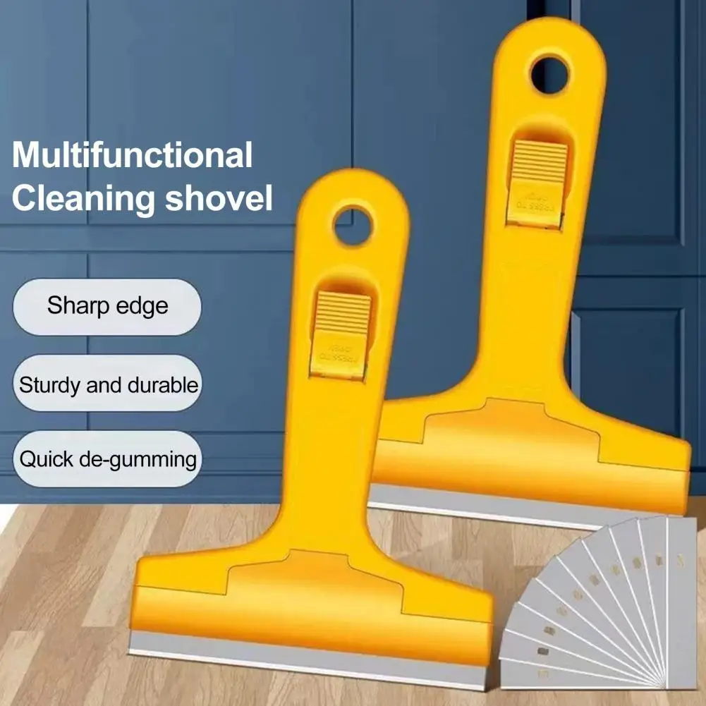 Cleaning Scraper with Retractable Replaceable Stainless Steel Blade Anti-Slip Stubborn Stain Remover Cleaning Scraper 97