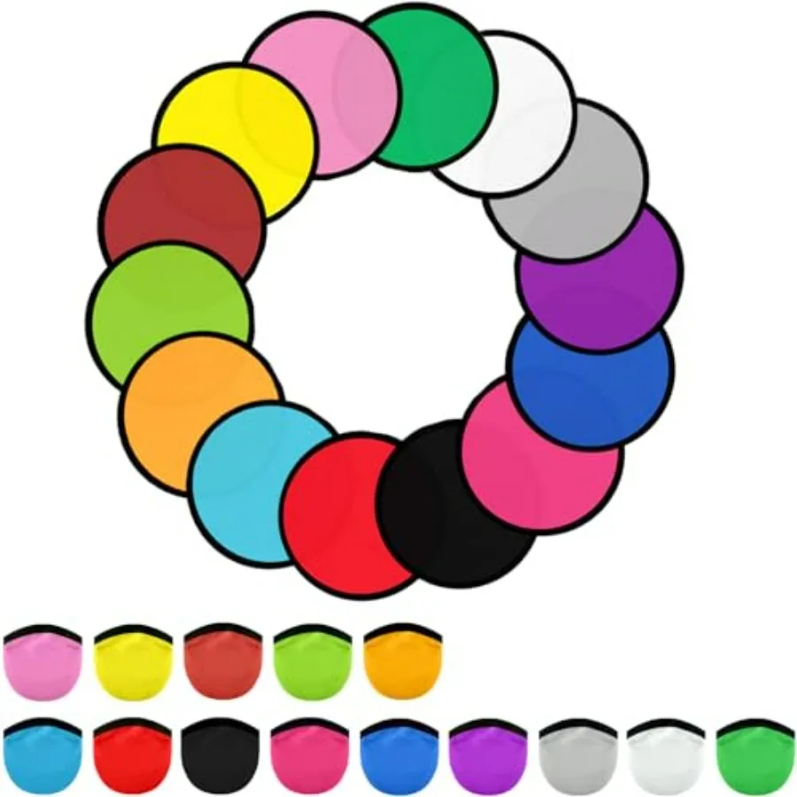 

Foldable Flying Disc Fans Set for outdoor activity, black edge fabric, 9.8 inch, lightweight and portable with carry bags