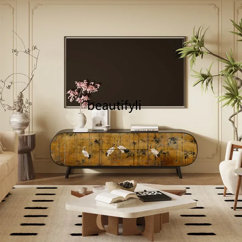 

SS03A Medieval solid wood TV cabinet French entrance entrance decorative cabinet Bedroom locker Y