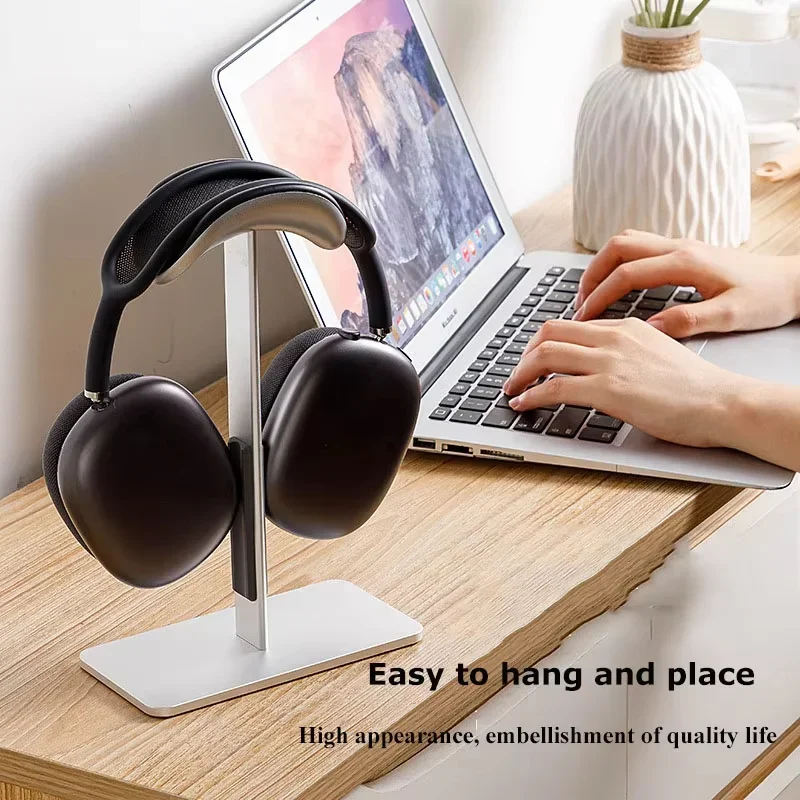 Aluminum Alloy Headphone Stand Detachable Auto-sleep Headset Holder Display Shelf for Airpods Max with Anti-Slip Silicone Pad