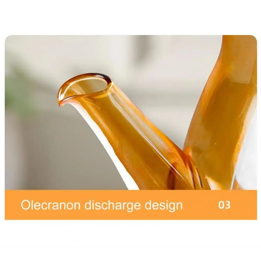 Large Capacity Cooking Oil Bottle Leakproof No-drip Pourers Glass Oil Cruet Container Anti-slip Heat-resistant