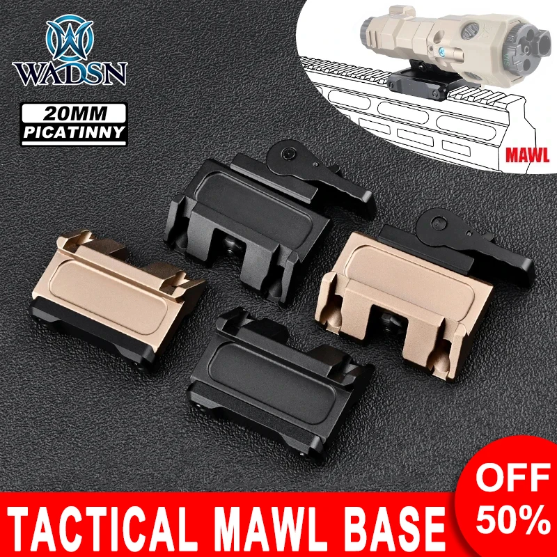 

wadsn Metal MAWL-C1 Base Fast QD Lever Base Offset Mount Fit 20mm Picatinny Rail Airsoft Hunting MAWL Flashlight Accessories