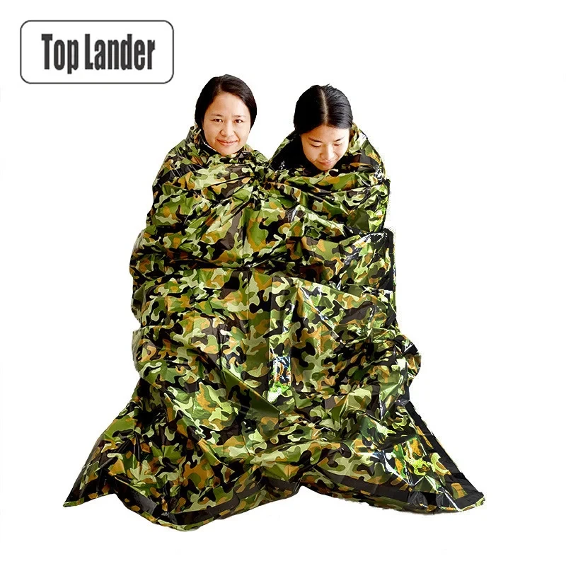 Camouflage Survival Emergency Sleeping Bag Thermal Keep Warm Waterproof Mylar Double First Aid Emergency Blanket Outdoor Camping