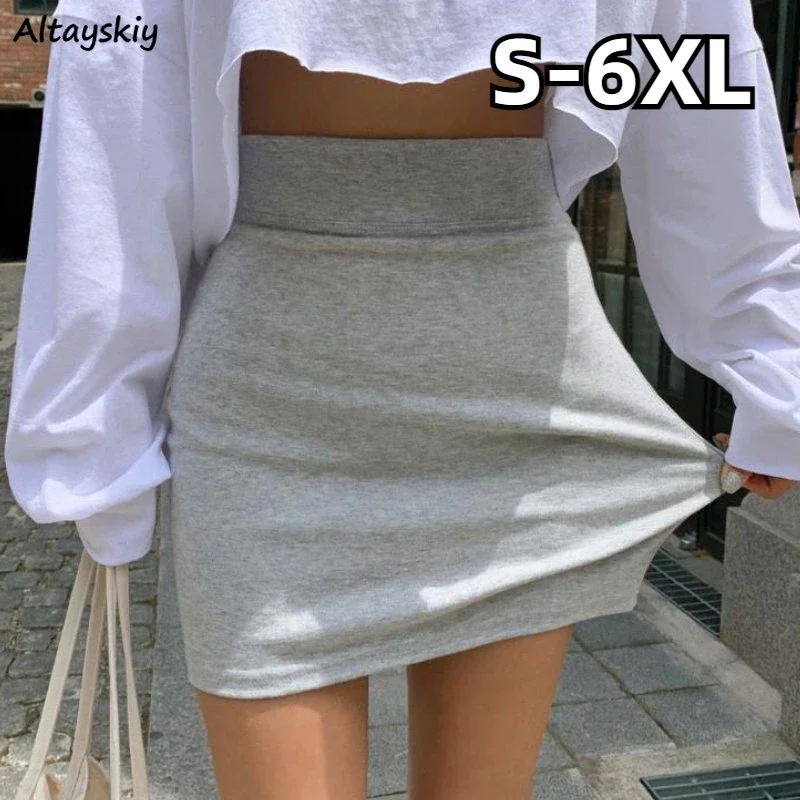 

Solid Mini Skirts Women Skinny Casual Sporty Sexy Chic Fashion High Waist A-line Faldas All-match Spring Ladies European Style