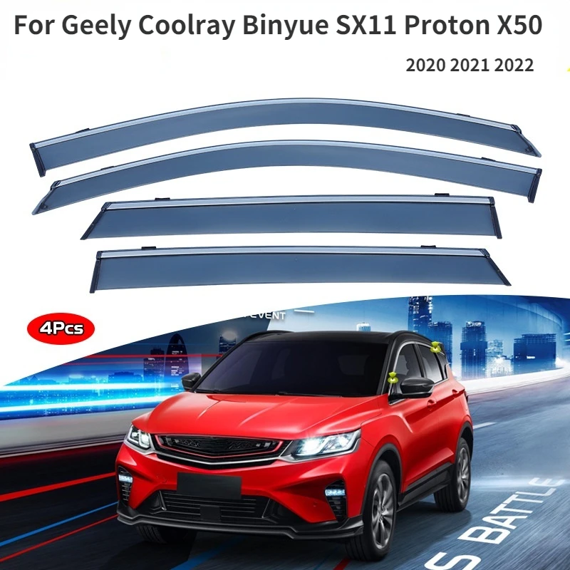 For Geely Coolray Binyue SX11 Proton X50 2020-2022 Accessories Window Visor Window Visor Shade Vent Rain Deflector Cover