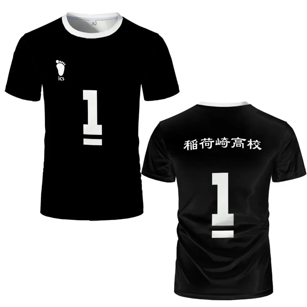 Brand New Haikyuu Anime T-shirt Inarizaki High School Volleyball Team Uniform Role-playing Atsumu Miya Sports Round Neck Top