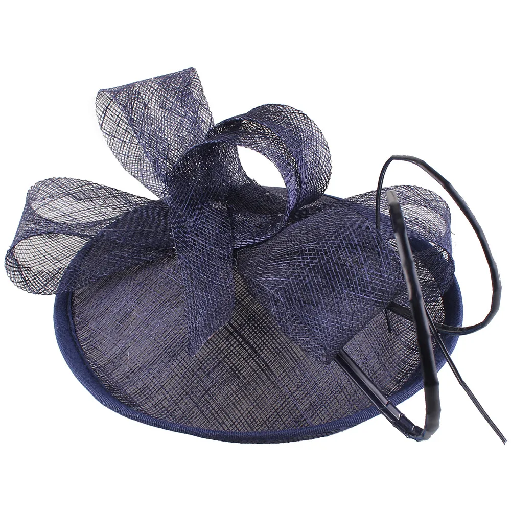 Women's High-Quality Sinamay Millinery Cocktail Hat Fascinator Headwear with Feather Clips for Race Church Bridal Events