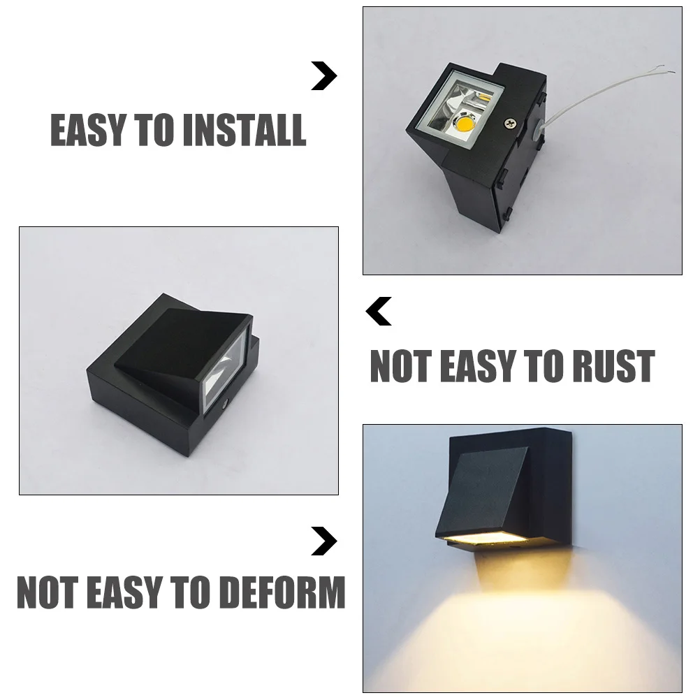 

Outdoor Wall Light LED Sconce High Brightness Waterproof Warm White Lighting Easy Install Solar Powered Yard Fixture