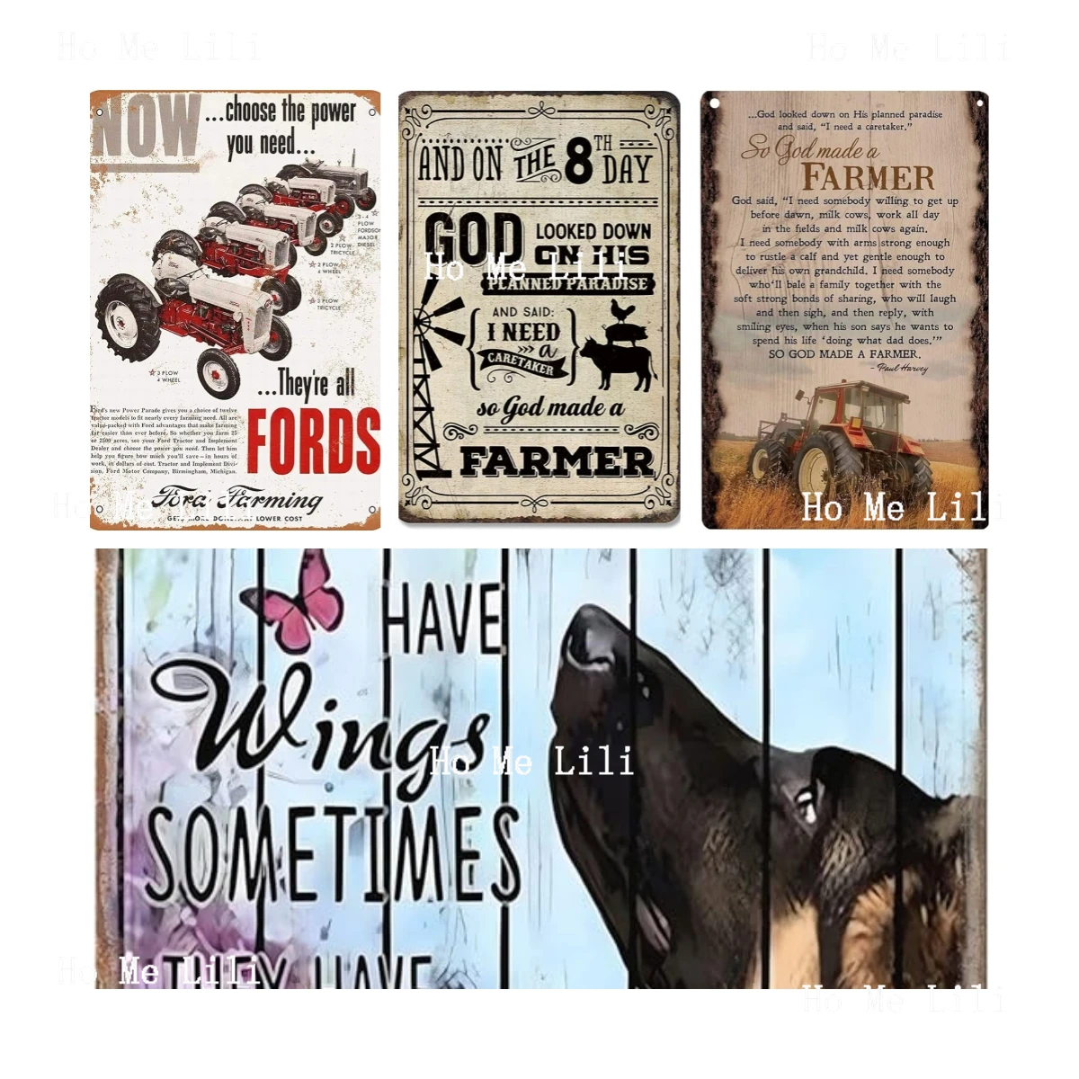 Agricultural Tractor Angels Don't Always Have Wings Sometimes They Have Claws Farmers Pray For Farmhouses Art Deco Metal Signs