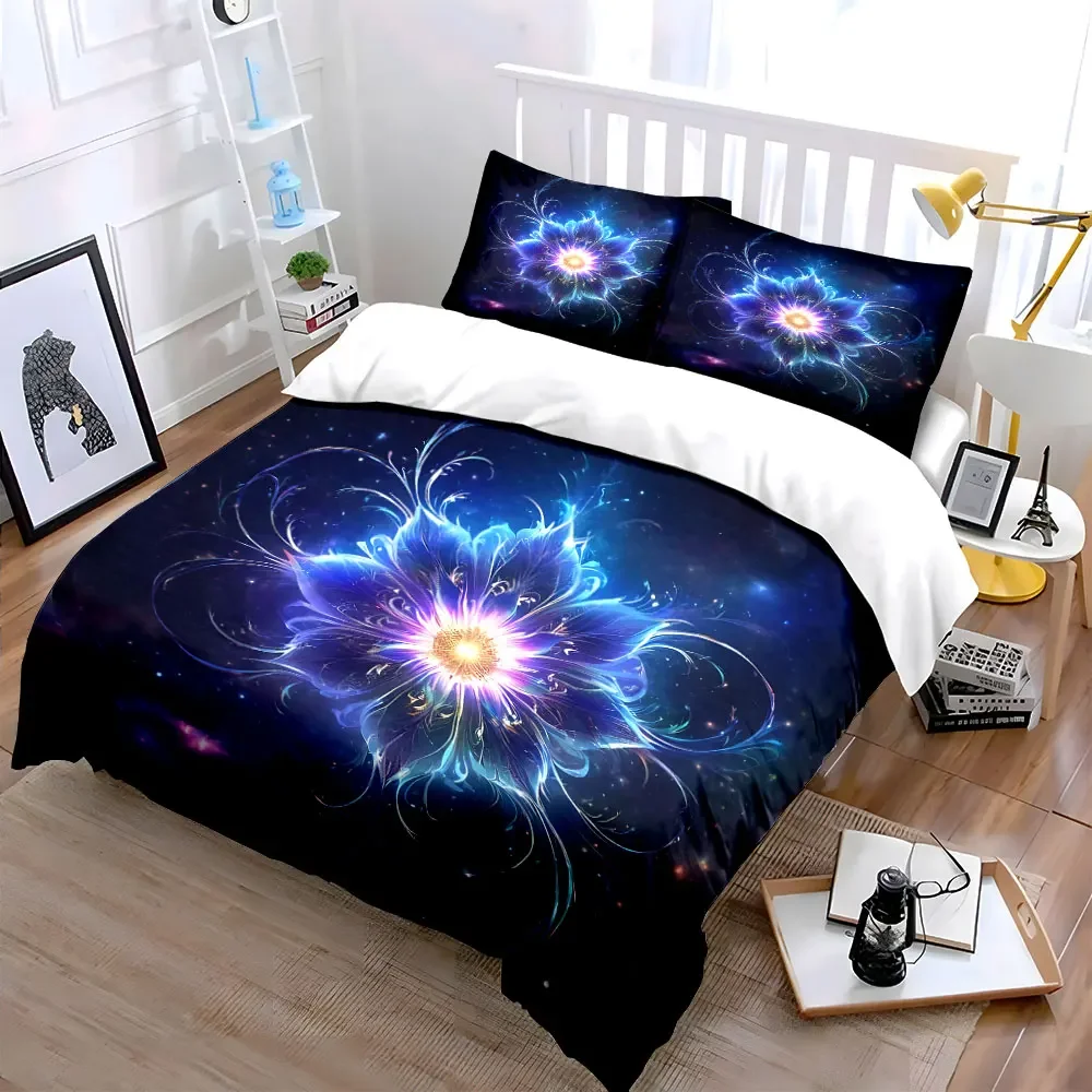 Floral Galaxy Decorative Set Soft Comfortable Duvet Cover Bedding Set Included 1*Duvet Cover & 2*Pillowcases, gift