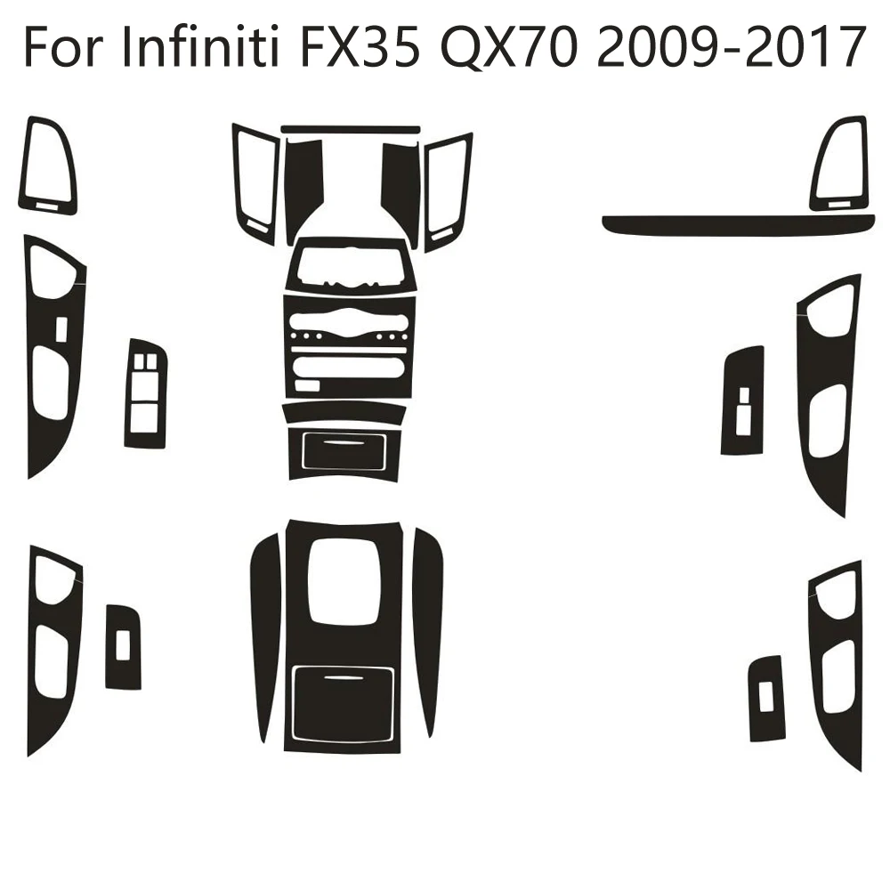 

For Infiniti FX35 QX70 2009-2017 Car-Styling Carbon Fiber Car Interior Center Console Color Molding Sticker Decals Parts