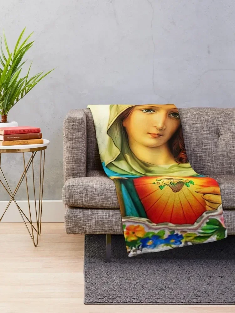 Immaculate Heart of Virgin Mary Catholic Saint A-101521 Throw Blanket Polar Luxury Throw Blankets