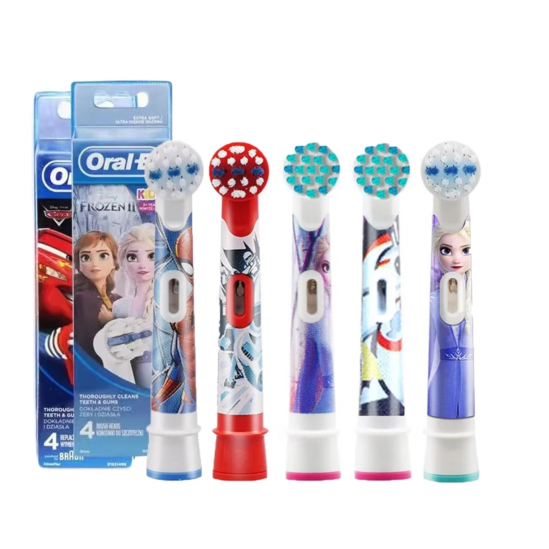 Oral B EB10 Kids Electric Toothbrush Replacement Heads Tiny Round Head Soft Bristle Teeth Cleaning Brush Refill