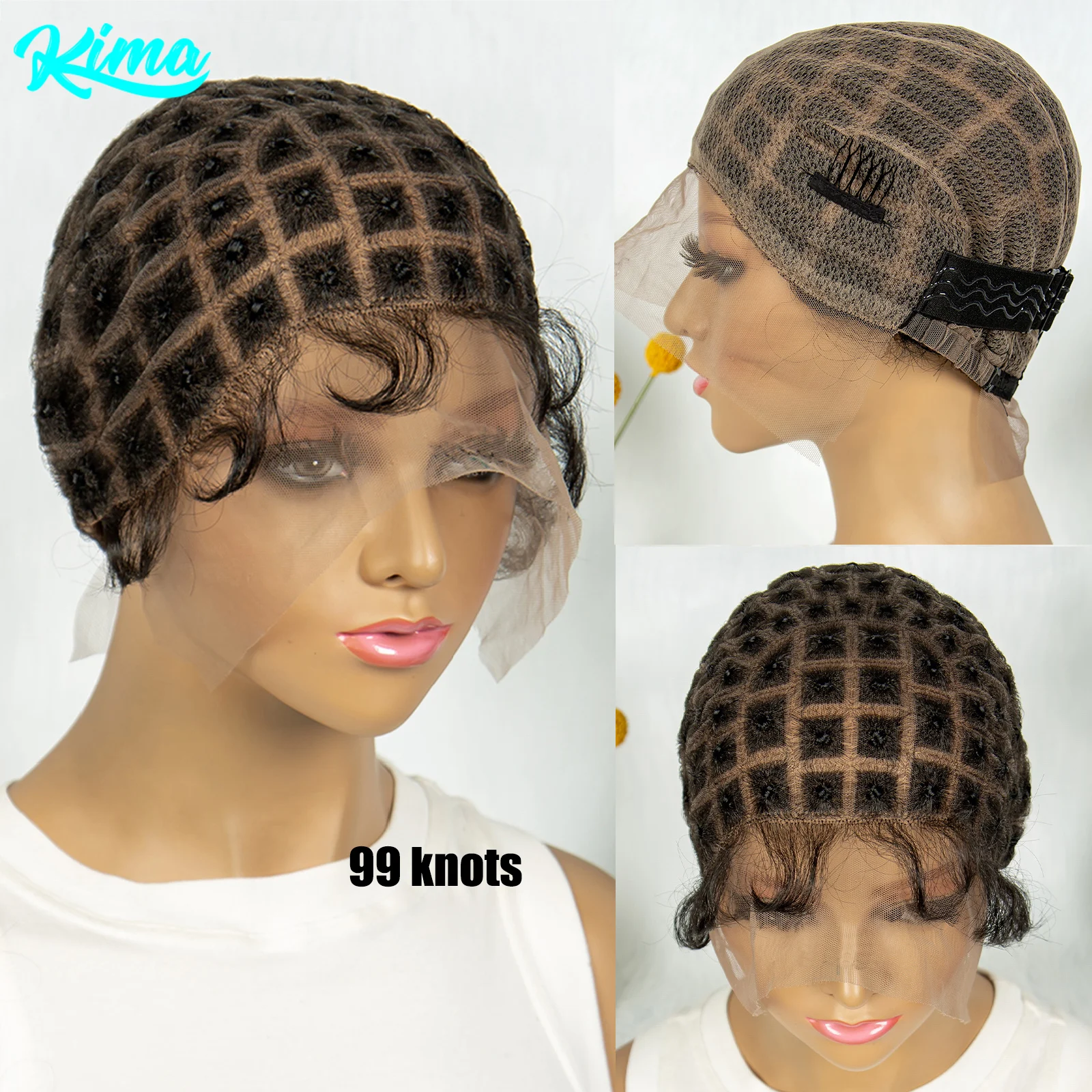 Kima 4 types Full Lace Hair Mesh Pre-parting for Boho Crochet Braids Add-in With Baby Hair for Braided Wig