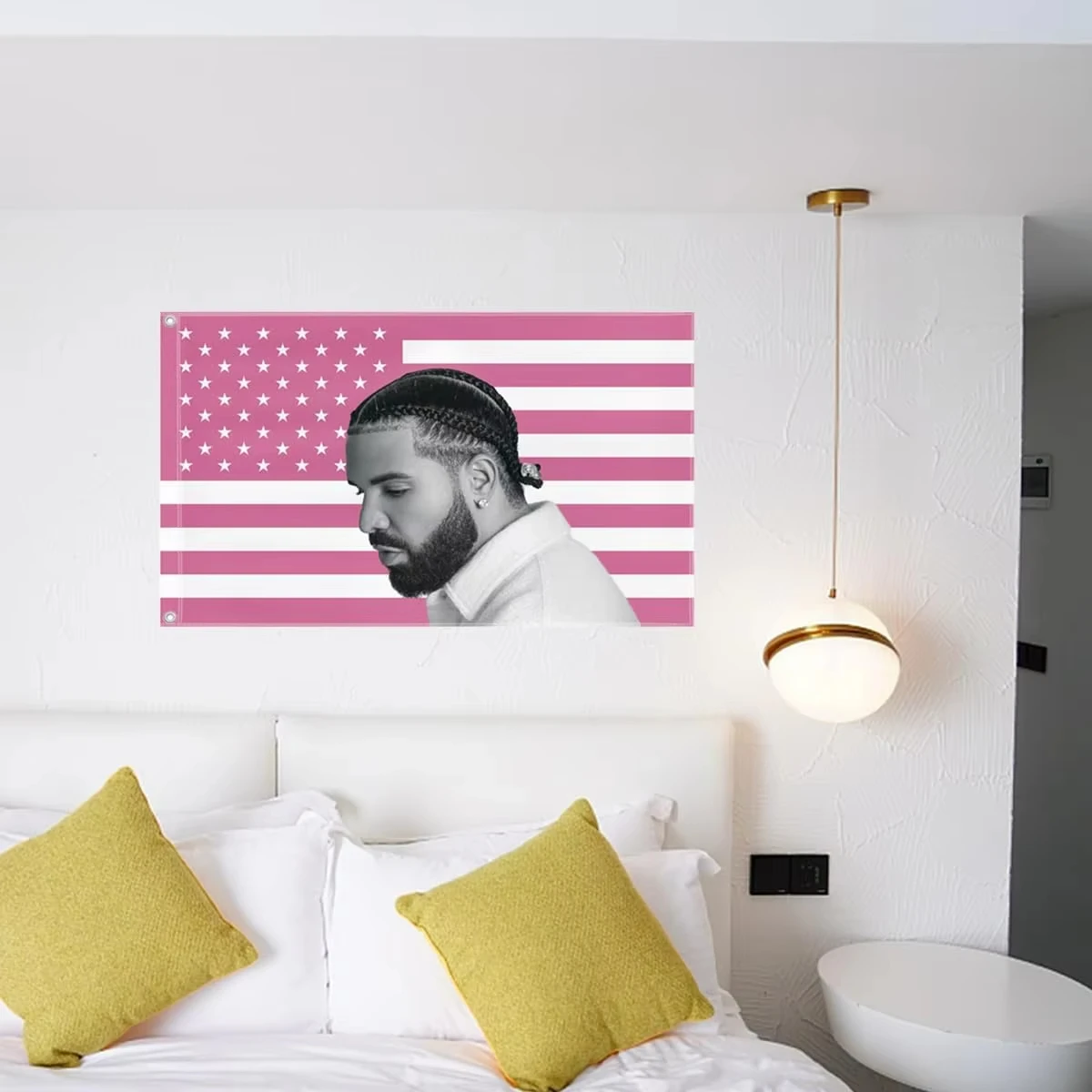 1 قطعة دريك الوردي العلم الأمريكي نسيج الديكور العلم الأمريكي غرفة نوم غرفة المعيشة نسيج الديكور عنبر الجدار الديكور #1