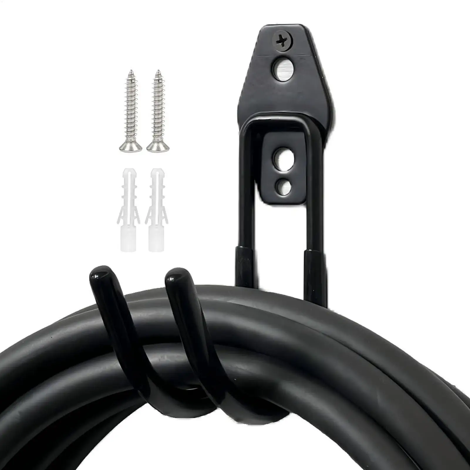 Multiple-uses EV Charger Metal Hook Wall Mount Heavy-Duty J-Hook for Cable Retractor Durable Steel Hook for Indoor/Outdoor Use