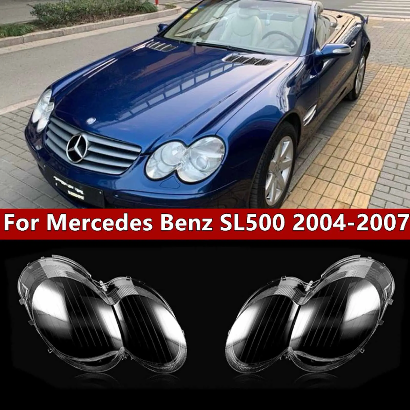 

Абажур для фар для Mercedes-Benz SL-Class R230 2004-2007, пластиковый чехол для фар, абажур