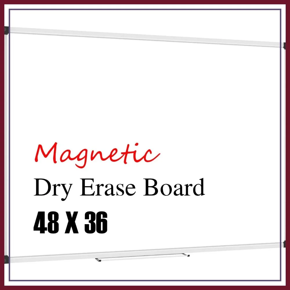 Magnetic Whiteboard 48 x 36, Dry Erase Board with Detachable Tray