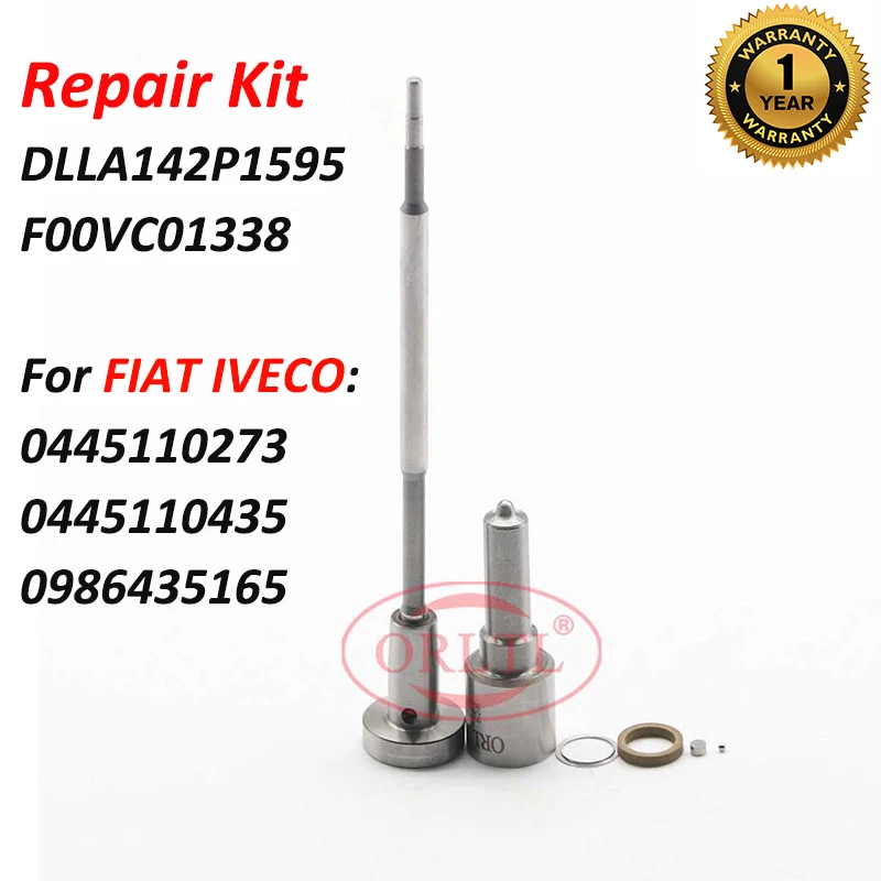 Injector Repair Kits DLLA142P1595 (0433171974) VALVE ASSBY F00VC01338 for FIAT IVECO 0445110273 0445110435 0986435165 504386427