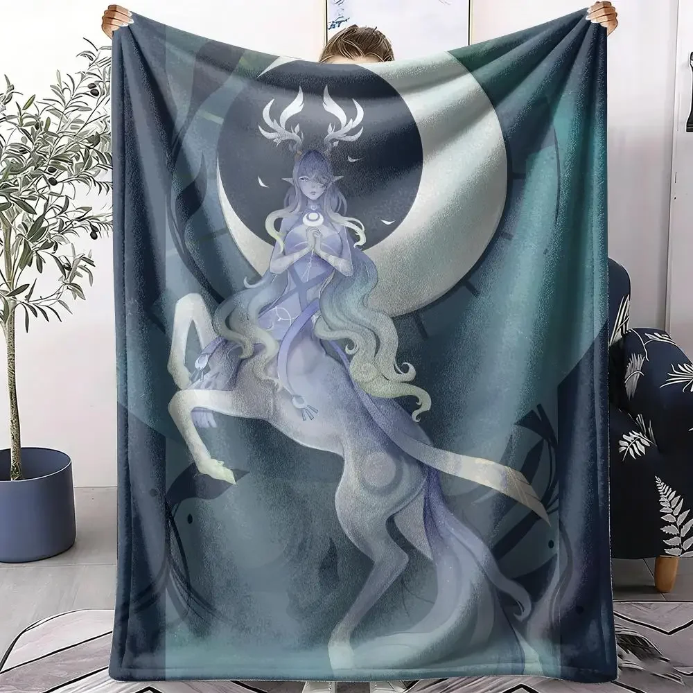 Lauma Genshin Impact Throw Soft Flannel Throw Blanket for Sofa Bed Couch Air Conditioning Blanket for Office Naps Home Travel