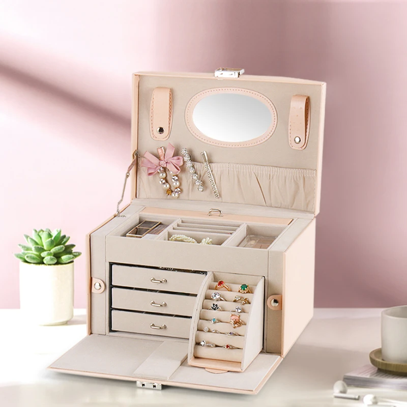 

Cosmetics Divider Makeup Boxs Drawer Mirror Luxury Lipstick Jewelry Suitcase Perfume Skincare Rangements Scatole Home Furniture