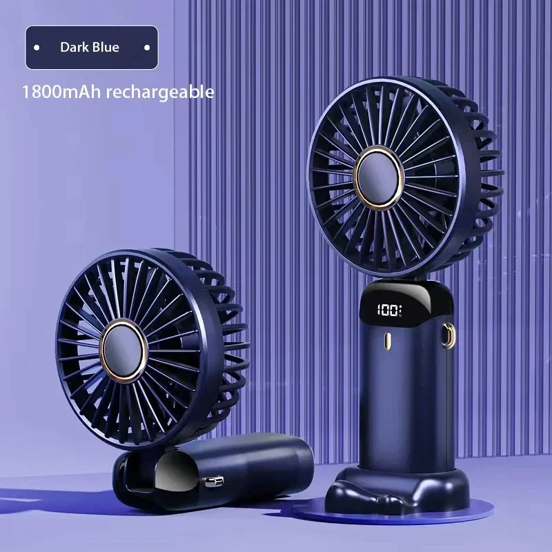 Ventilador Portátil Mini, Ventilador Dobrável de Pescoço, Ventilador USB Recarregável com 5 Velocidades, Essencial para Uso no Verão