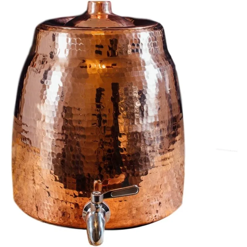 Sertodo Copper Niagara Water Dispenser 100% Pure Copper,Heavy Gauge,Hand Hammered 2+ Gallons Capacity,Holds 2-5 Gallon Water