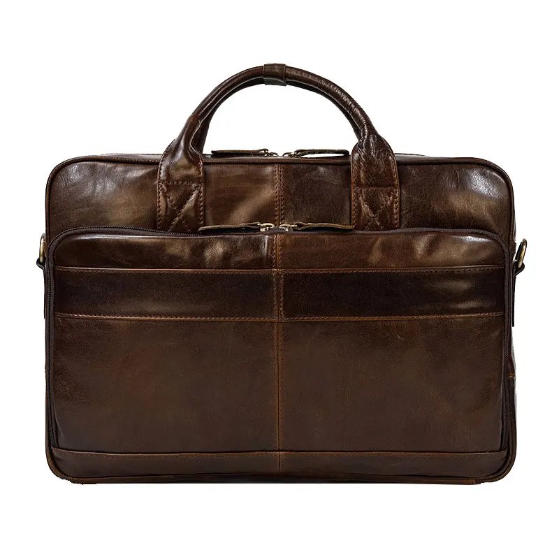 

Men's leather dermis briefcase business handbag top layer cowhide single shoulder diagonal cross bag outdoor computer bag