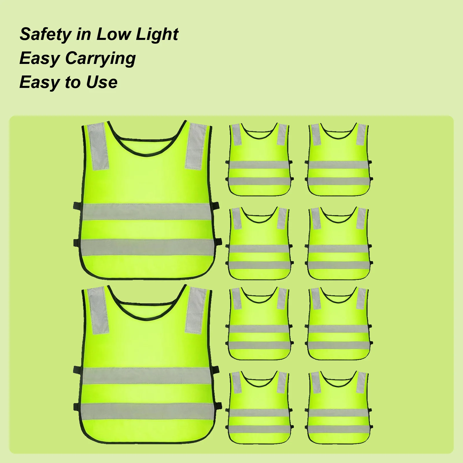 

Kids Safety Vest 10 Pieces Outdoor Waistcoat High Visibility Clothes For Traffic Walking Running Cycling Skiing Camping