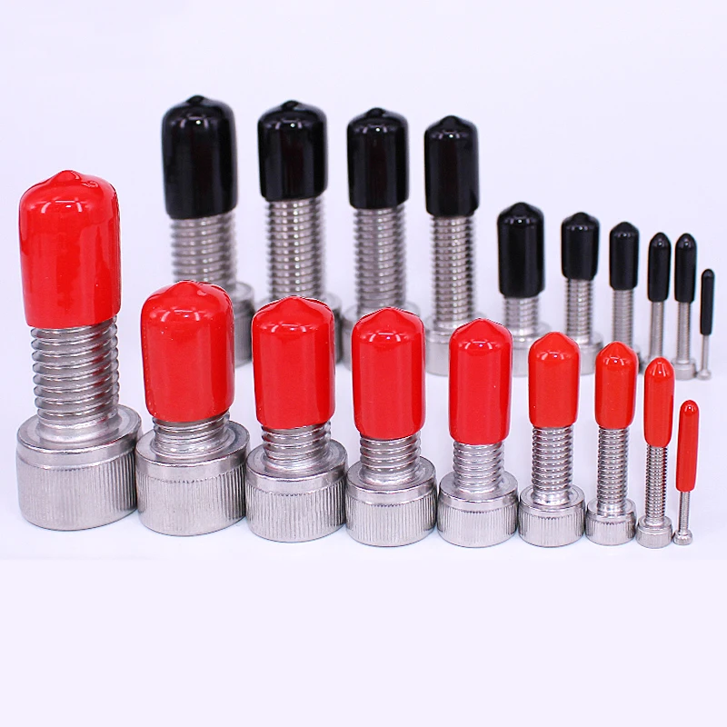 Plastic Cap Thread Rubber Stopper Decorative Cover Screw Seals Threaded Sheath Silicone Sleeve Tube Protective End Caps Sealing