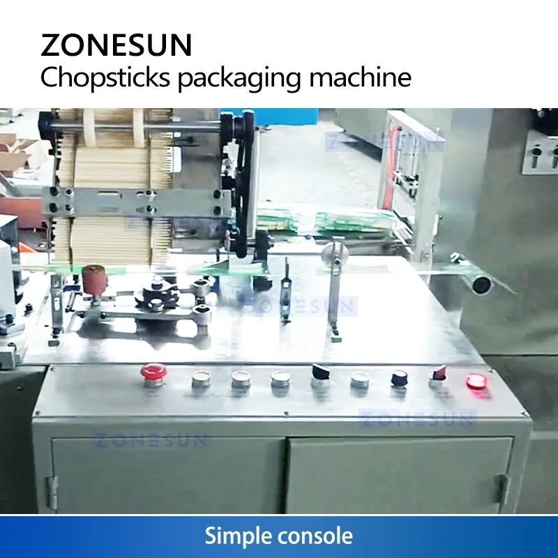 Машина для упаковки палочек для еды Zonesun Машина для упаковки палочек для еды Машина для упаковки столовых приборов с горизонтальным потоком ZS-KZ35