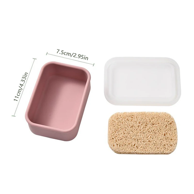 Large Leakproof Travel Soap Case, Silicone Soap Box With Draining Layer, Enhanced Soap Container Solid Shampoo Bar Holder,