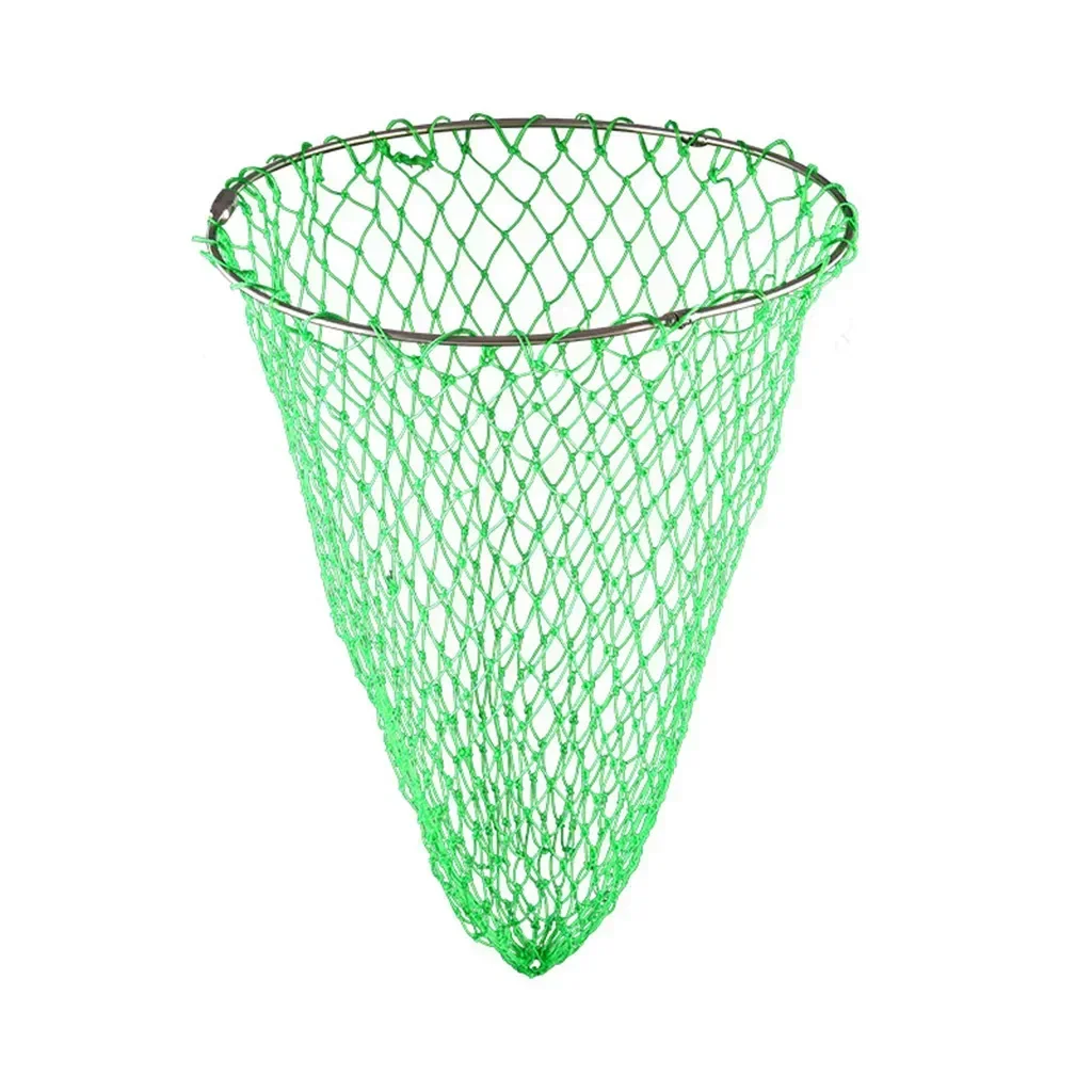 

Round Folding Landing Net for Fishing Solid Stainless Steel Ring Dip Net Strong Nylon Fishing Gear Fish Crawfish Crab Network