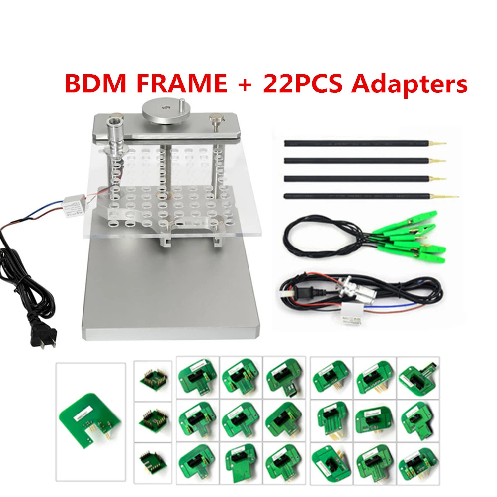 

Программатор ЭБУ KTAG KESS: светодиодная рамка BDM (алюминий и нержавеющая сталь), 22 шт., адаптеры BDM, 4 шт., зонд, ручки, инструмент для настройки чипов