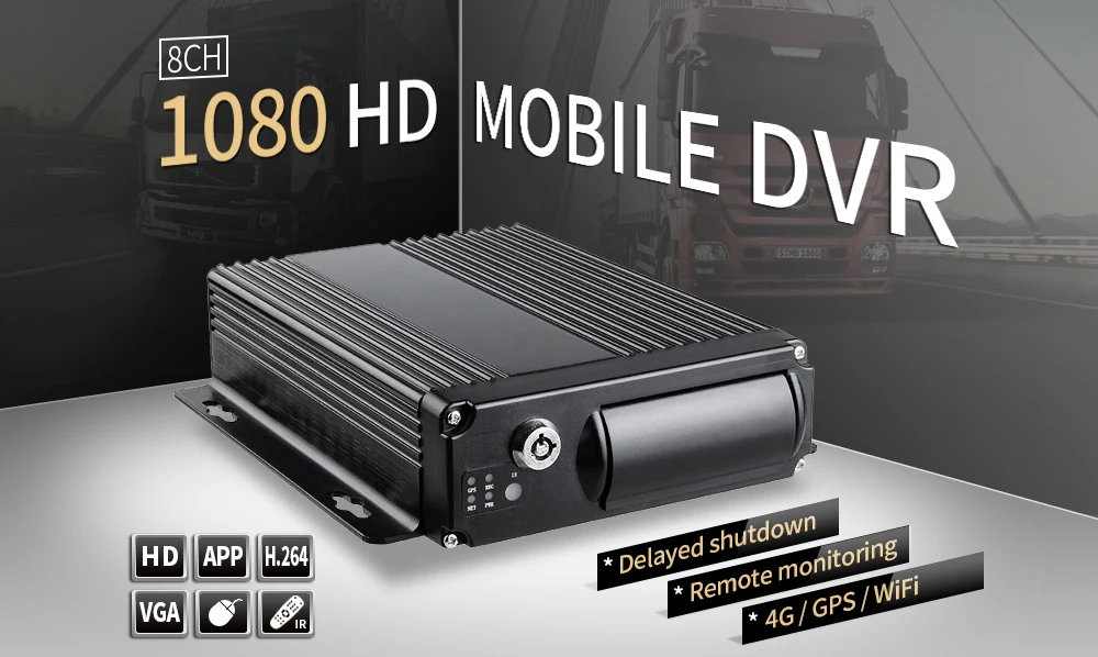 8Channel 4G Lte GPS Tracker Wifi SD Video Recorder Car Mobile Dvr Remote View Real Time Surveillance Cycling Recording G-sensor