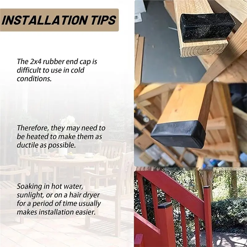 A96K-Chair Leg Caps Non-Slip Floor Protector Pads Rectangle Furniture Tube End Covers Tips Pipe Plugs