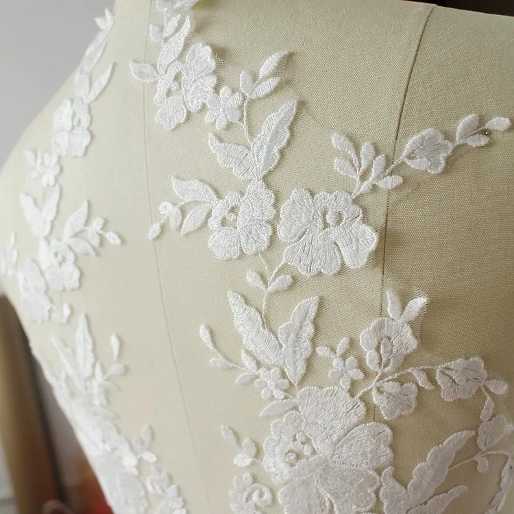 Französische Spitzenblume aus reinem Baumwollfaden, bestickter Spitzenaufsatz, Hochzeitskleid-Dekoration, Aufkleber, manuelle DIY-Accessoires – Detail 7