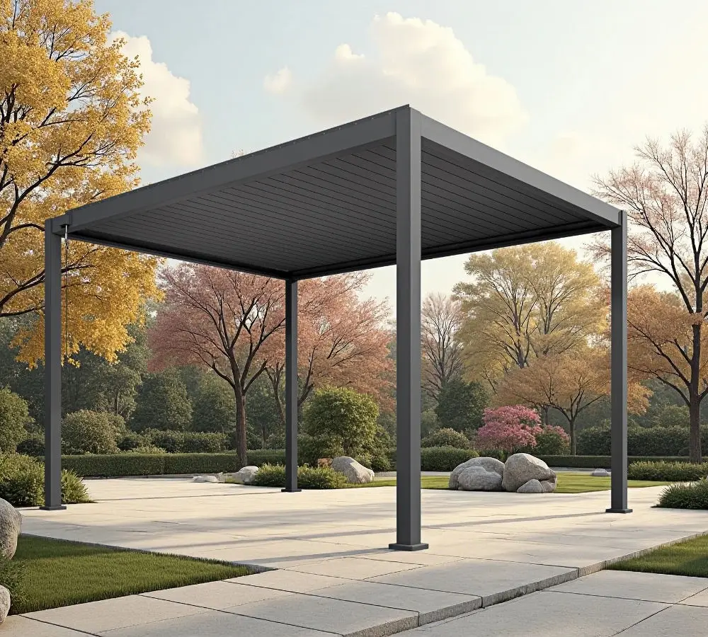 Environmentally Friendly Outdoor Heavy Duty Pavilion Wear Resistant Aluminum Alloy Pergola Adjustable Blinds Rainproof Gazebo