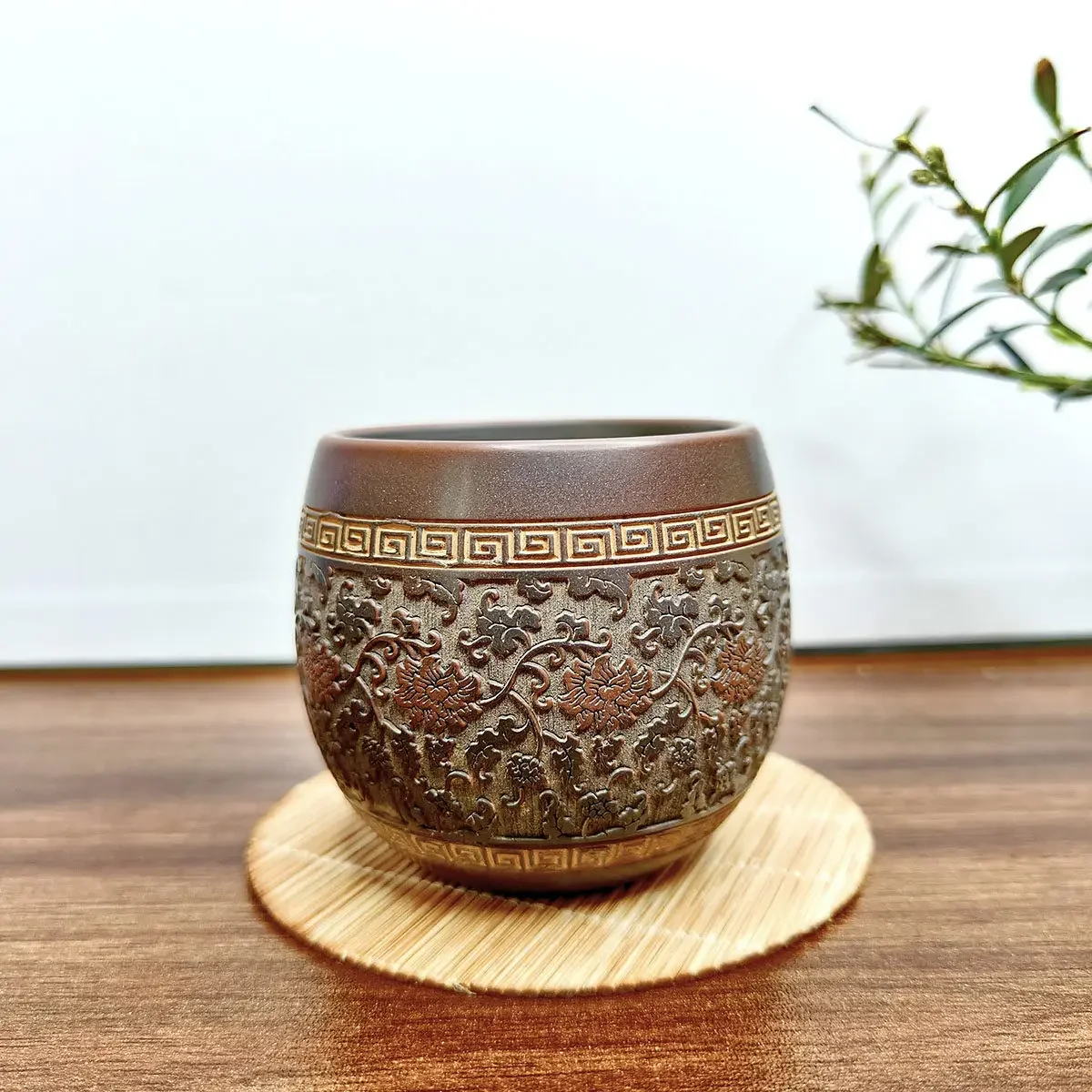 Qinzhou Nixing pottery master cup pure hand-carved boutique purple sand teacup