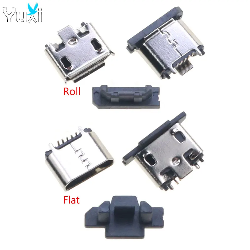 YuXi 1 Piece Micro USB Jack 5Pin Connector Vertical Patch Charging Port 5P Charger Dock Socket USB Plug